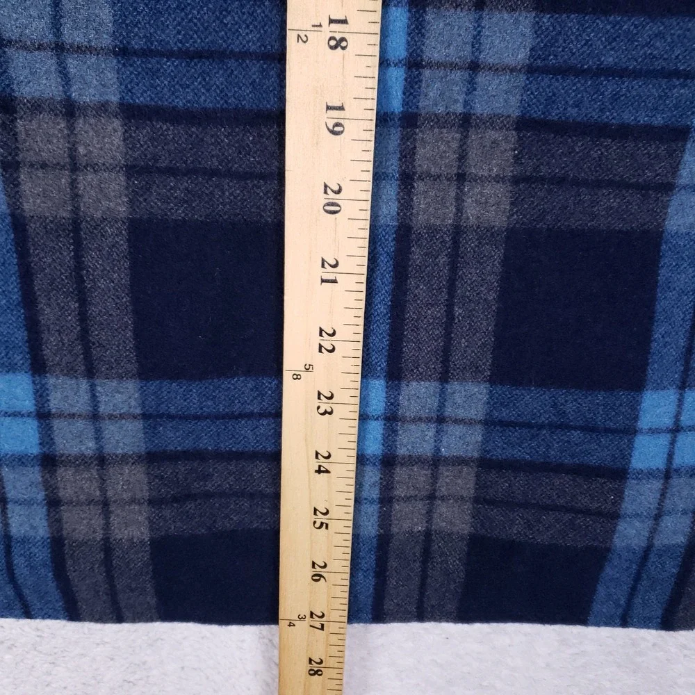 Archive Denim Trade Wool Blend Plaid Shirt‎ Jacket Blue Gray Western Snap M